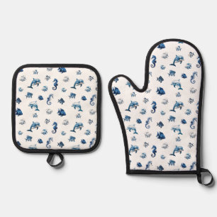 Set De Manoplas ¡Criaturas del Océano Azul de la Boda!