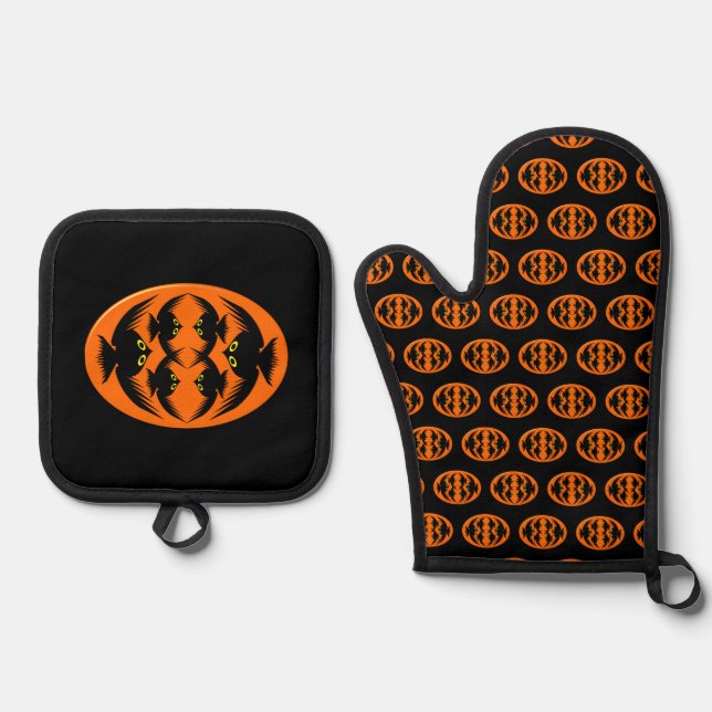 Set De Manoplas Crows de Halloween (Anverso)