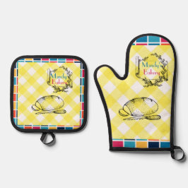 Set De Manoplas Cuadrados de colores con marco de palabra pintores