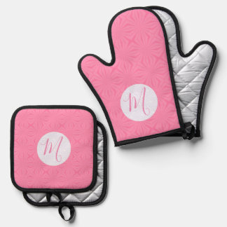 Set De Manoplas Cuadrados ondulados rosados claros inicial persona