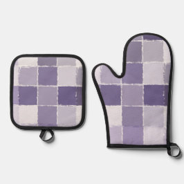 Set De Manoplas Cuadrados púrpuros