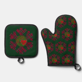 Set De Manoplas Cuadros Copo de Nieve