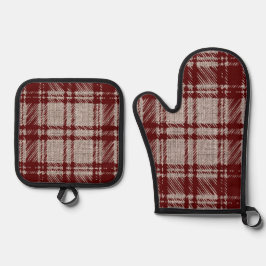 Set De Manoplas Cuadros Marrones