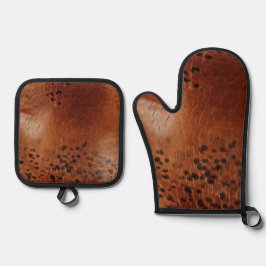 Set De Manoplas Cuero negro marrón