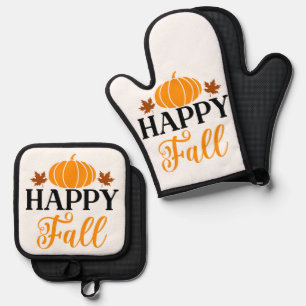 Set De Manoplas Cuidada Estacional Feliz Caída Calabaza