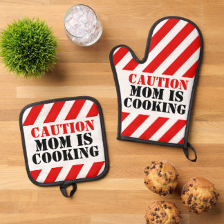 Set De Manoplas Cuidado, mamá está cocinando cocineros gráficos