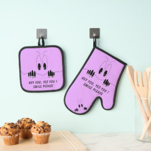 Set De Manoplas Curiosidad divertida Ojos Personalizado texto y co