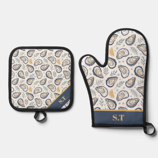 Set De Manoplas Custom Elegant Marine Oysters (Anverso)