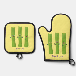 Set De Manoplas Cute apio palitos trio verduras personalizados
