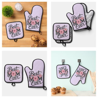 Set De Manoplas Cute Lavender Purple mejor mamá de la historia