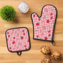 Cute Strawberry Gingham Pattered