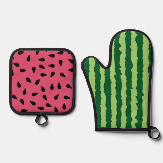 Set De Manoplas Cute Watermelon Funny Picnic Red Green