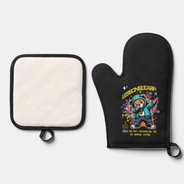 SET DE MANOPLAS DABBING FUTURE LESSONS LEARN POT HOLDER  (Anverso)