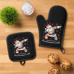 Set De Manoplas Dabbing Navidad Santa Suéter Feo de Navidad