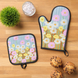 Set De Manoplas Daisies de papel australiano