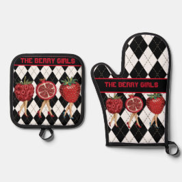 Set De Manoplas Damas personalizado Red Berries - Los Chicas Berry