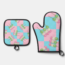 Set De Manoplas Dango pastel azul rosado