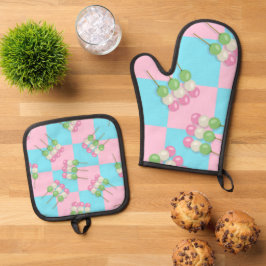 Set De Manoplas Dango pastel azul rosado