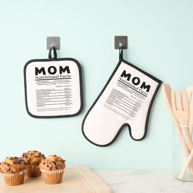 Set De Manoplas Datos Nutricionales de Mamá (Insitu (colgante))