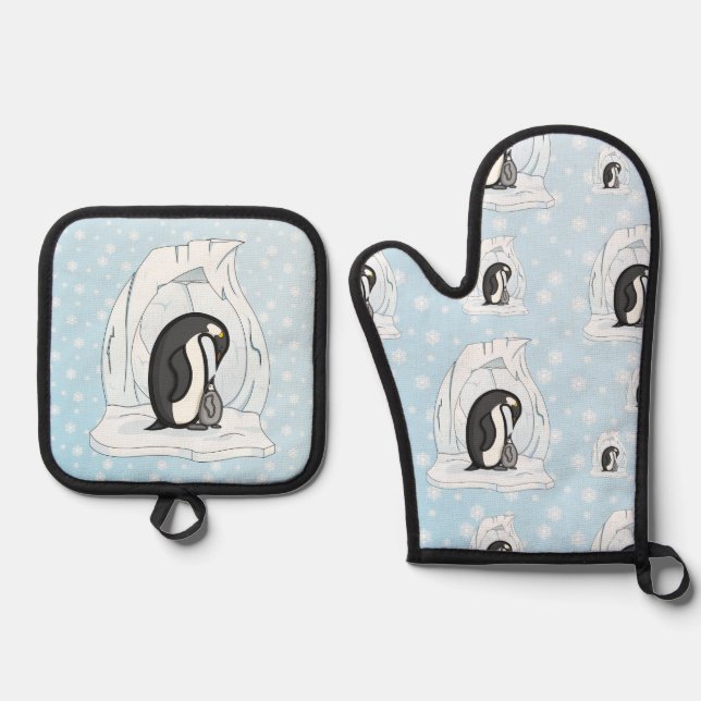 Set De Manoplas Davin y Annie los pingüinos (Anverso)