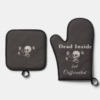 Set De Manoplas Dead Inside But Caffeinated – Halloween Pillow