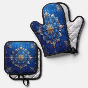 Set De Manoplas Decoración Azul