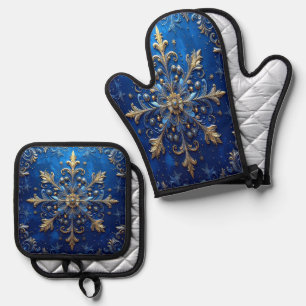Set De Manoplas Decoración Azul