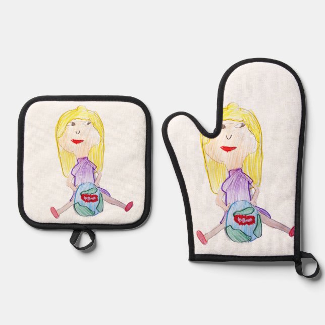 Set De Manoplas Delantal de diseño único (Anverso)