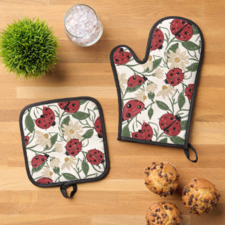 Set De Manoplas Delantal de mariquita