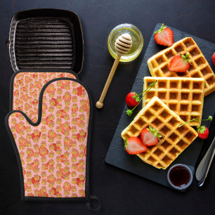 Set De Manoplas Deliciosos gofres y frutos rosas