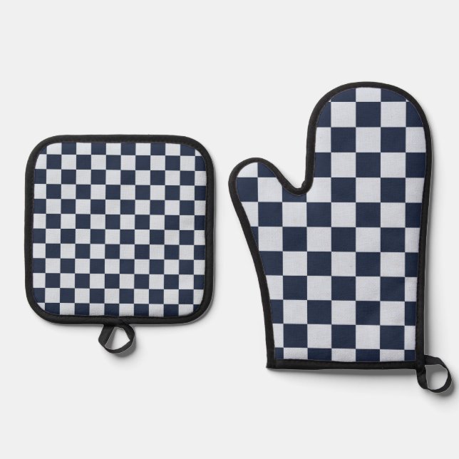 Set De Manoplas Denim rinse checkerboard pattern (Anverso)