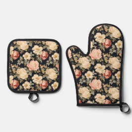 Set De Manoplas Desplazamientos con rosas estilo victoriano