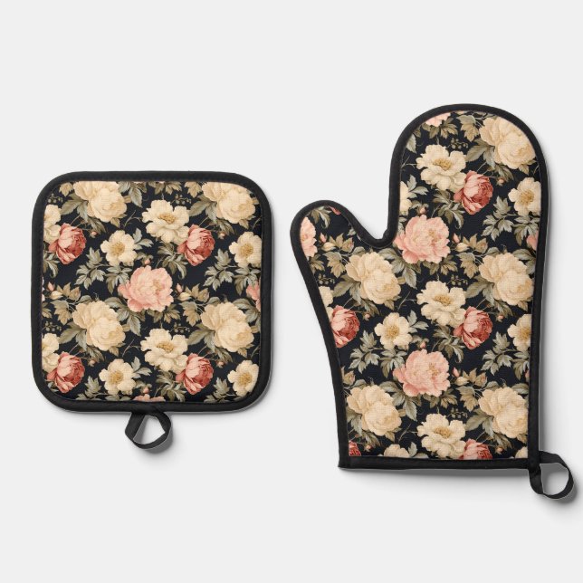 Set De Manoplas Desplazamientos con rosas estilo victoriano (Anverso)