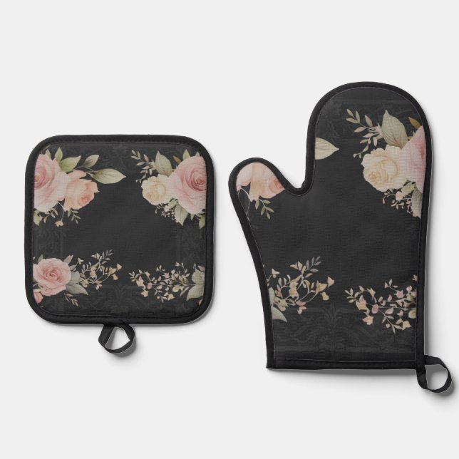 Set De Manoplas Desplazamientos con rosas estilo victoriano (Anverso)