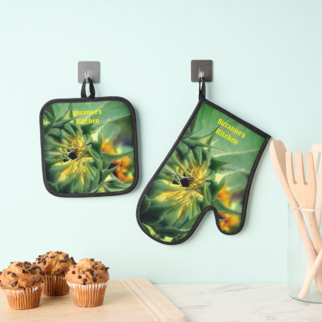 Set De Manoplas Desplegado de girasol personalizado (Insitu (colgante))