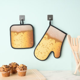 Set De Manoplas Día del Padre, Cerveza, Barbeque, barbacoa, papa