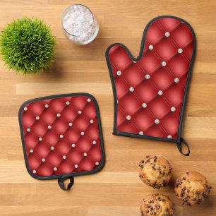 Set De Manoplas Diamante Rojo