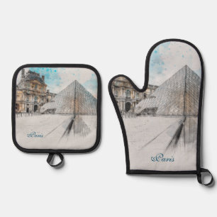 Set De Manoplas Dibujo acuarela del Louvre París, Francia