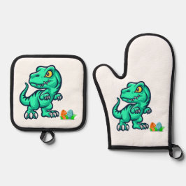 Set De Manoplas dinosaurio con huevos