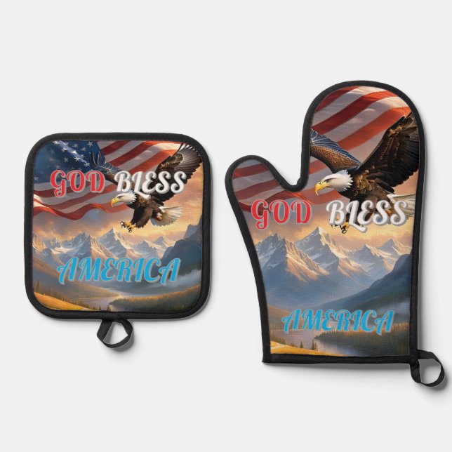 SET DE MANOPLAS DIOS BENDIGA A ESTADOS UNIDOS (Anverso)