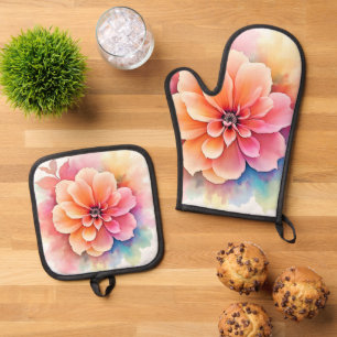 Set De Manoplas Diseño artístico floral revelado