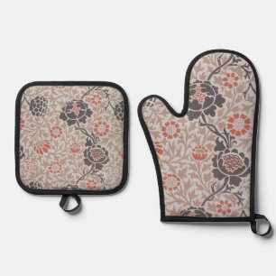 Set De Manoplas Diseño de arte botánico de William Morris Grafton