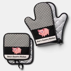 Set De Manoplas Diseño de cerdos rosados