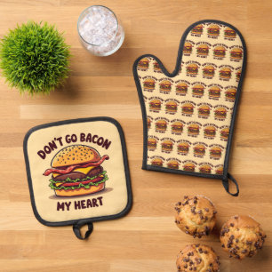 Set De Manoplas Diseño de hamburguesa con queso amante del tocino 
