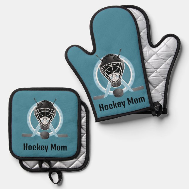 Set De Manoplas Diseño de hockey (Anverso/Reverso)