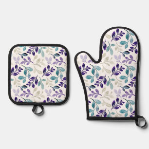 Set De Manoplas Diseño de hojas de acuarela armoniosas