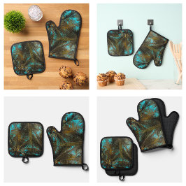 Set De Manoplas Diseño de hojas de palma lindas