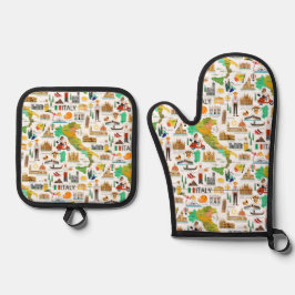 Set De Manoplas Diseño de iconos de Italia