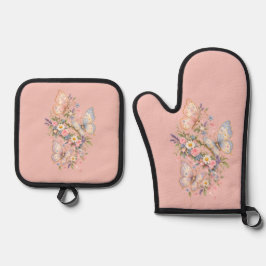 Set De Manoplas Diseño de jardín de mariposas dulces para mágico