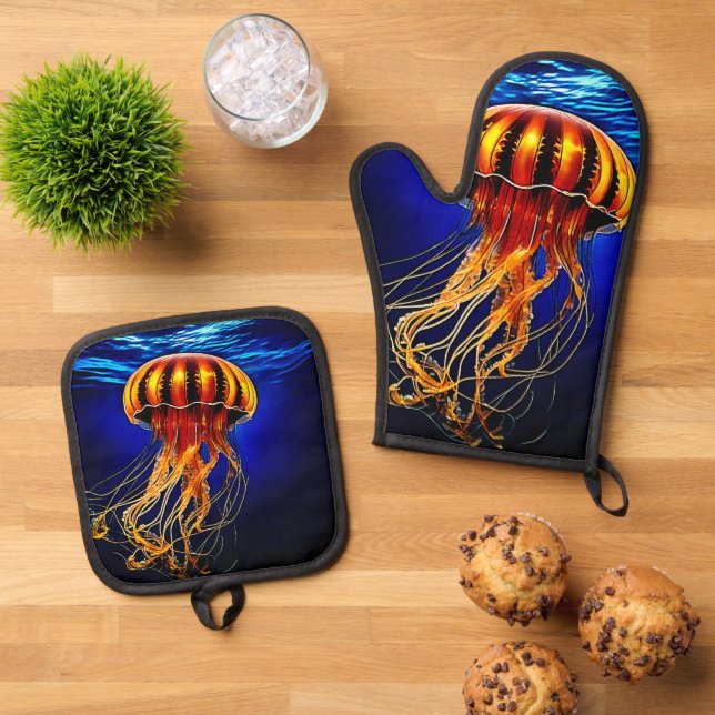 Set De Manoplas Diseño de Jelly de Brillo Oceánico (De arriba hacia abajo)